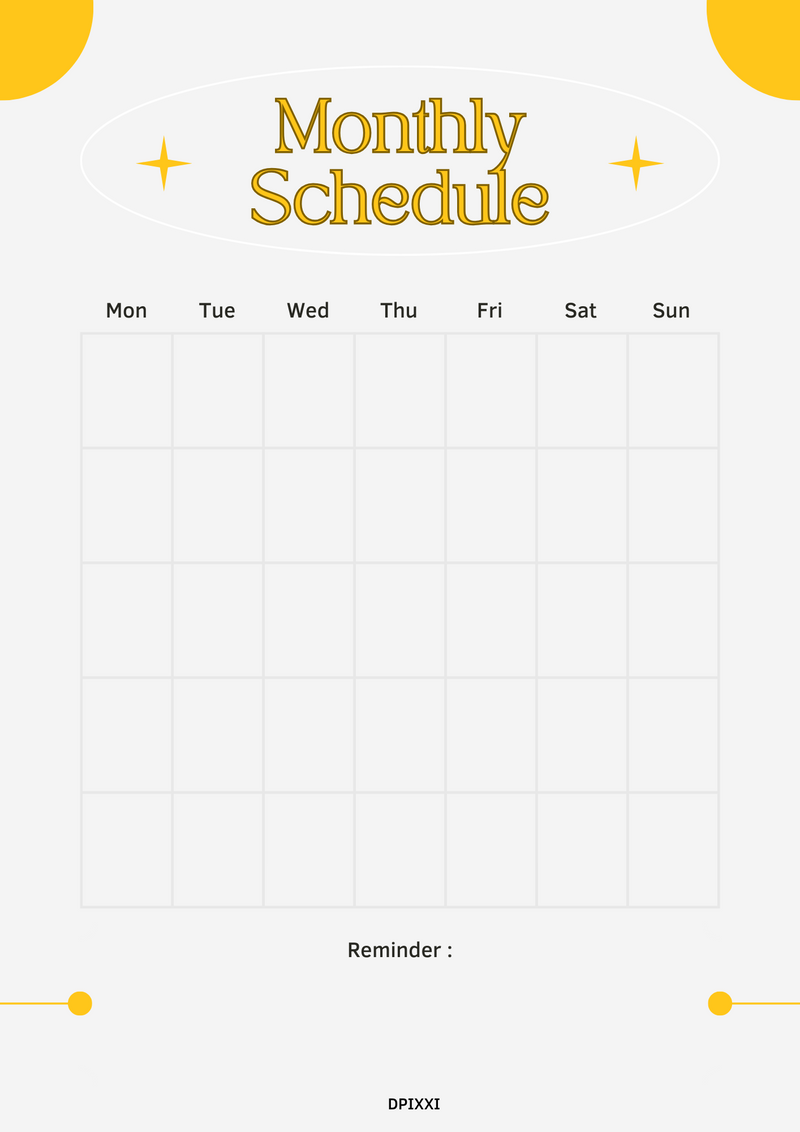 Aesthetic Schedule Monthly Planner  Monday to Sunday