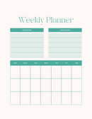 Light Weekly Planner | Priorities, Reminders, Monday to Sunday