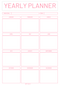 Cute Feminine Yearly Planner| January to December