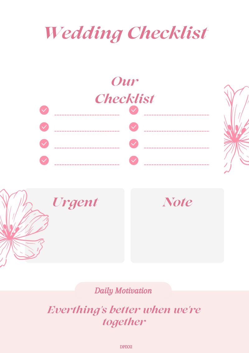 Wedding Checklist | Our Checklist, Urgent