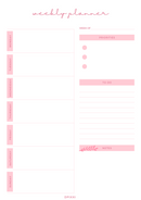 Clean & Simple Weekly Planner Template | Weekly Priority Planner