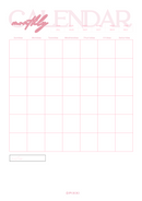 Minimalist Classy Customizable Monthly Calendar | Monday to Sunday