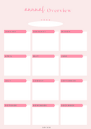Elegant And Minimal Annual Overview Planner| January to December
