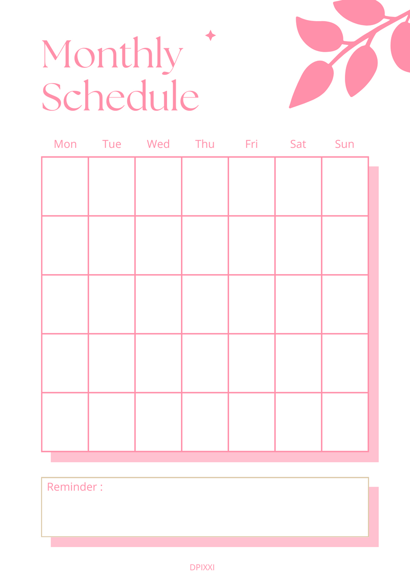 Beige Aesthetic Monthly Schedule Planner