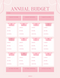 Modern Annual Budget Planner| January to December