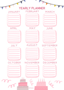 Illustrated Yearly Planner| January to December