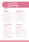 Daily Cleaning Checklist | Kitchen,Bathroom,Living Areas & Bedroom Cleaning Checklist