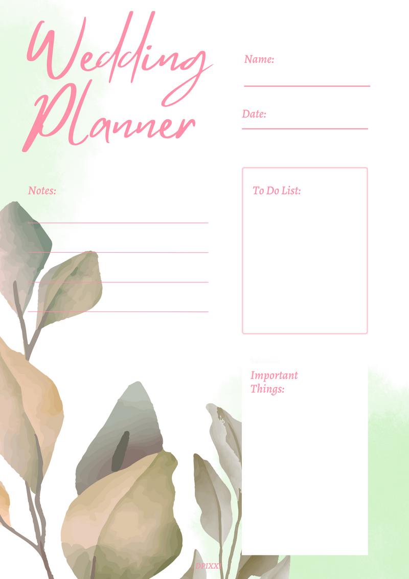 Wedding Planner | Important Things, To Do List