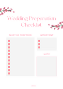 Wedding Preparation Checklist Planner | Must Be Prepared