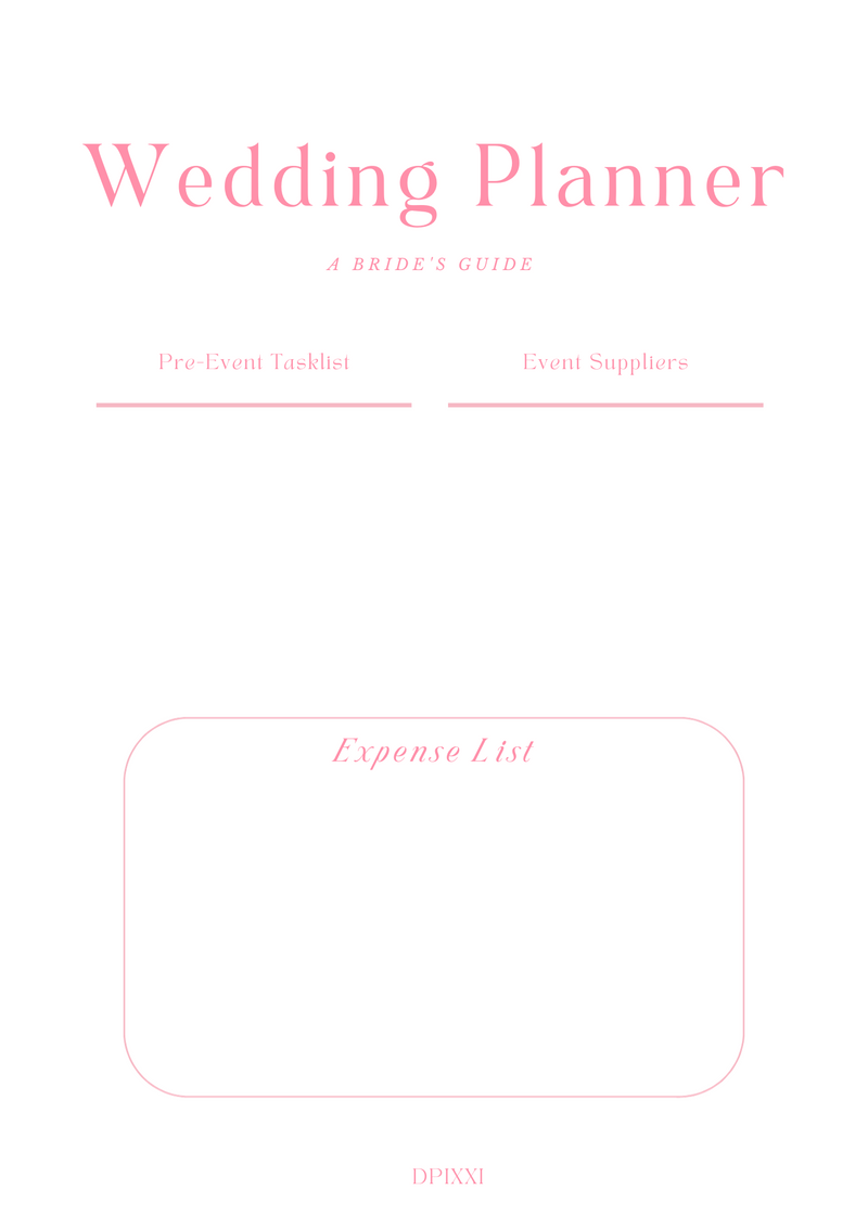Abstract Wedding Planner | Event Suppliers, Expense List
