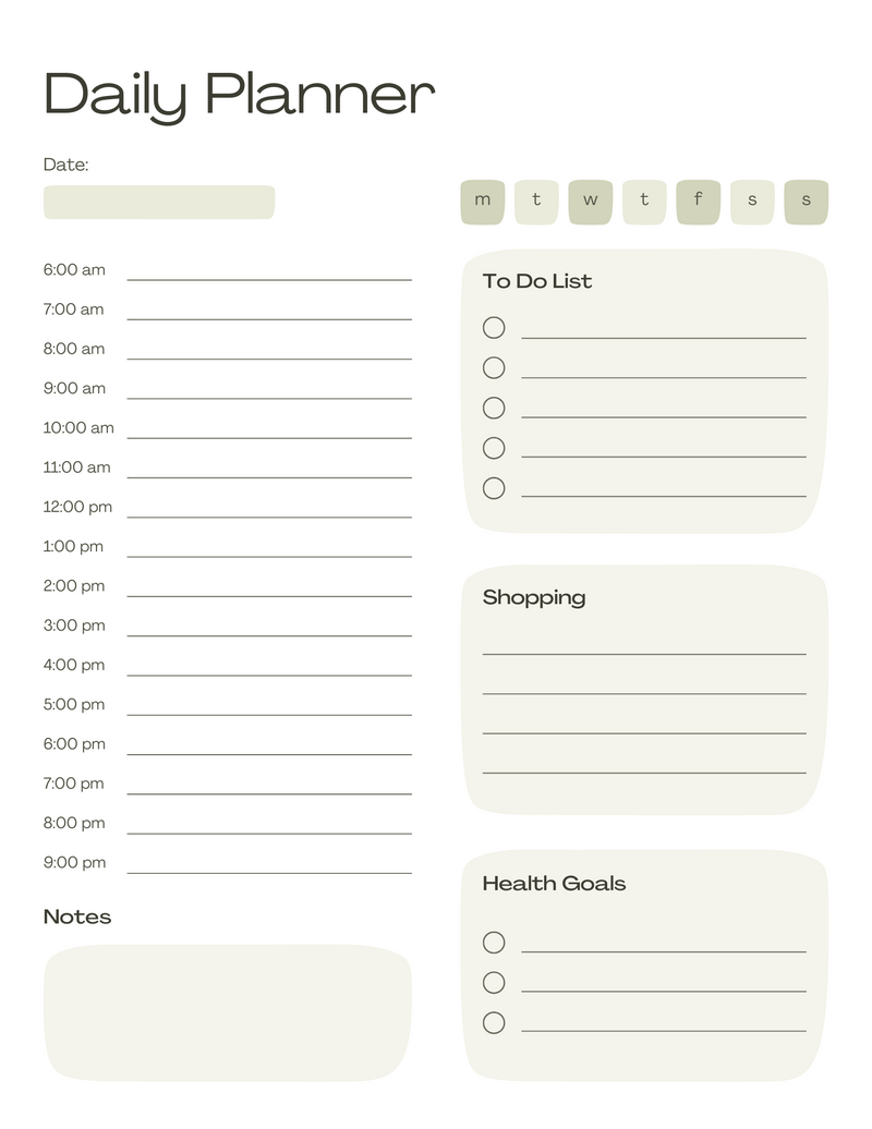 Minimal Olive Green To Do List Daily Planner