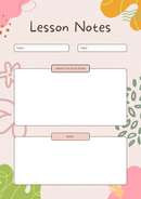 Modern Abstract Lesson Notes Planner | Lesson Focus $ Goals, Topic