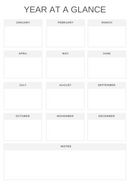 Neutral Minimalist Yearly Workbook Planner| January to December