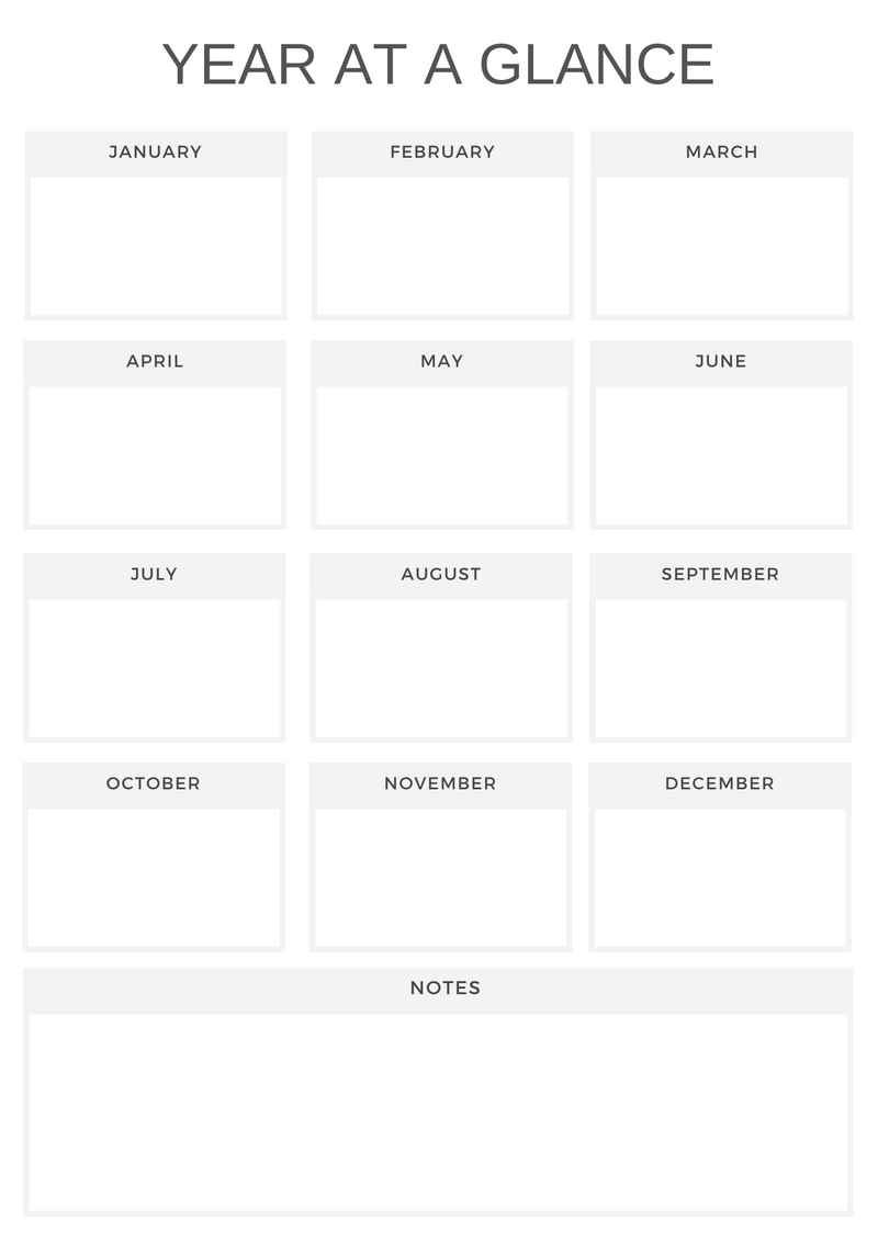 Neutral Minimalist Yearly Workbook Planner| January to December