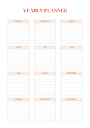 Neutral Simple Minimalist Yearly Planner| January to December