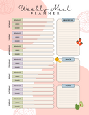 Weekly Meal Planner | Monday To Sunday, Breakfast, Lunch, Dinner, Grocery List, Snack, Notes