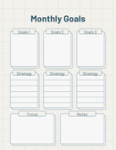 Pink Minimalist Feminine Personal Goals Monthly Planner