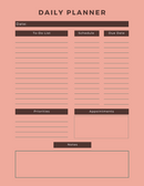 Pink Simple Daily Planner