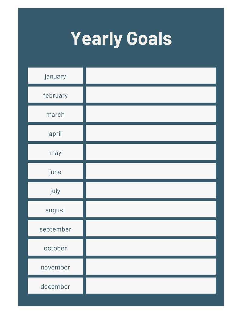 Yearly Goals Planner | January To December