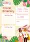 Playful Travel Itinerary Planner | Departure, Return, Hotel Name, Activity Day
