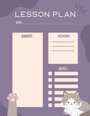 Lesson Plan Planner | Date, Subject, Activities, Notes