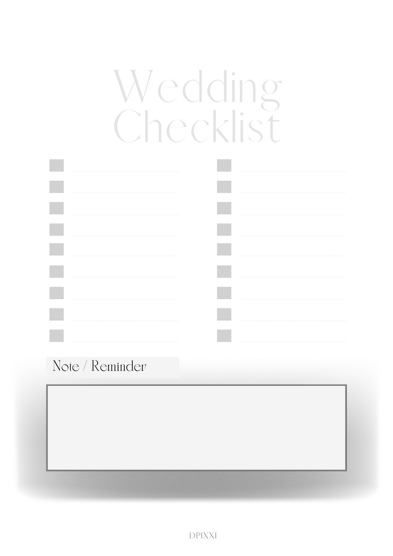 Creative Wedding Checklist | Notes and Reminders