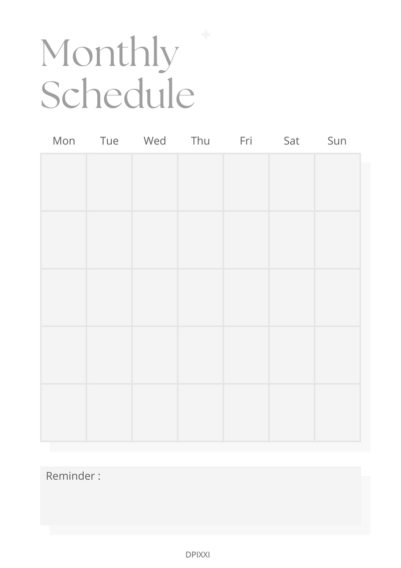 Beige Aesthetic Monthly Schedule Planner