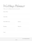 Wedding Planner  |  About plan, Objective, Solution