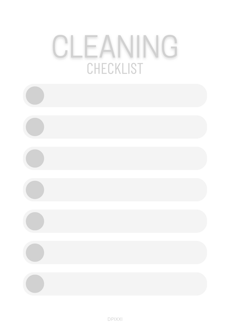 Delicate Minimalist Cleaning Checklist | Cleaning Checklist