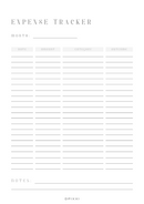Monthly Expense Tracker Planner | Amount, Category, Outcome