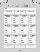 Modern Annual Budget Planner| January to December