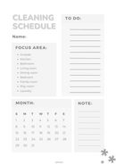 Feminine Playful Floral Cleaning Schedule Planner|Household tasks Planner