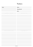 Elegant  Notes Planner | Questions, Details, Vocabulary, Summary
