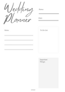 Wedding Planner | Important Things, To Do List