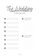 Wedding Checklist | Bridesmaid and Groomsman Name List