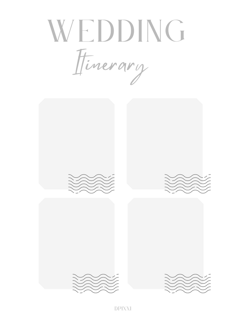 Wedding Minimalist Itinerary Planner