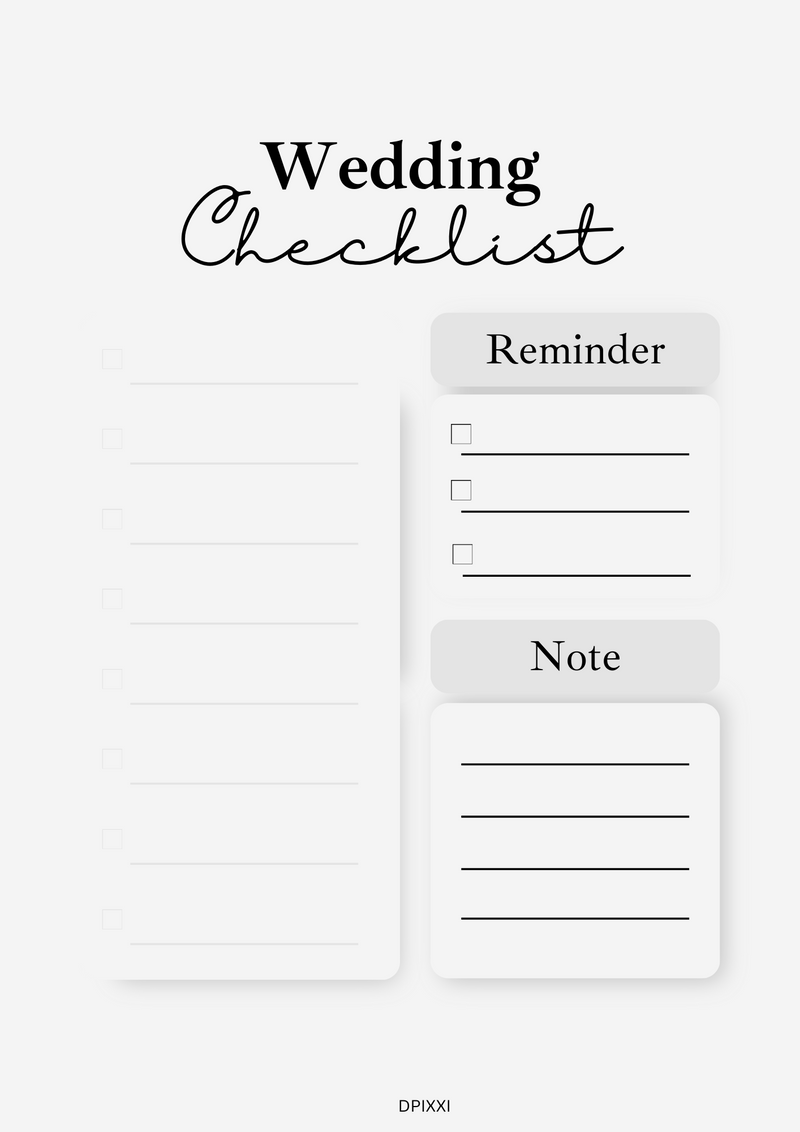Wedding Checklist | Reminder