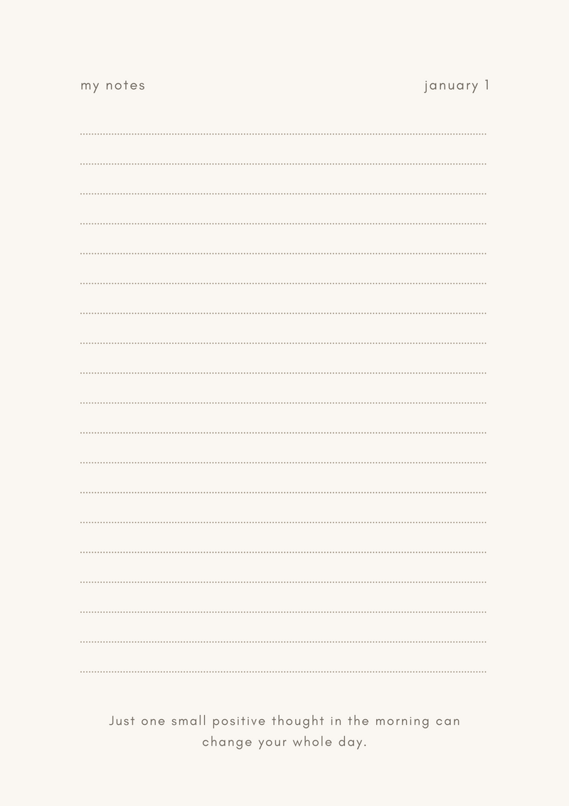Simple Minimalistic Daily Notes Planner