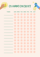 Simple Pastel Cleaning Checklist- Task Cleaning Checklist