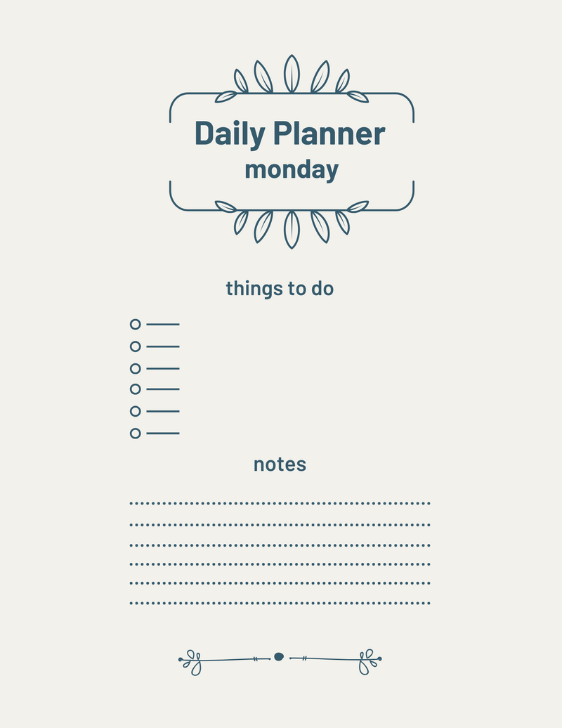 Simple White Daily Planner
