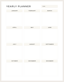 Simple Yearly Planner | January to December