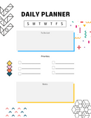 Soft Minimalist Student Daily Planner | Sunday To Saturday, To Do List, Priorities, Notes