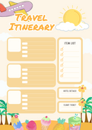 Travel Itinerary Notebook Planner | Item List, Hotel Details, Flight Ticket