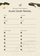 Travel Itinerary Planner | Location, Airport, Hotel, Items to Buy, Documents
