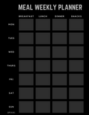 Floral Meal Weekly Planner | Monday To Sunday, Breakfast, Lunch, Dinner, Snacks