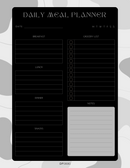 Abstract Design Daily Meal Planner | Date, Breakfast, Lunch, Dinner, Snacks, Grocery List, Notes
