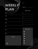 Modern Geometric Weekly Planner | Monday To Sunday, Week Of, Meal Plan, Must Dots, Notes