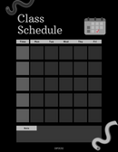 Minimalist Class Schedule Planner | Time, Monday To Friday, Notes