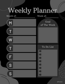 Abstract Weekly Planner | Month Of, Monday To Sunday, Week Of, Goal Of The Week, To Do List
