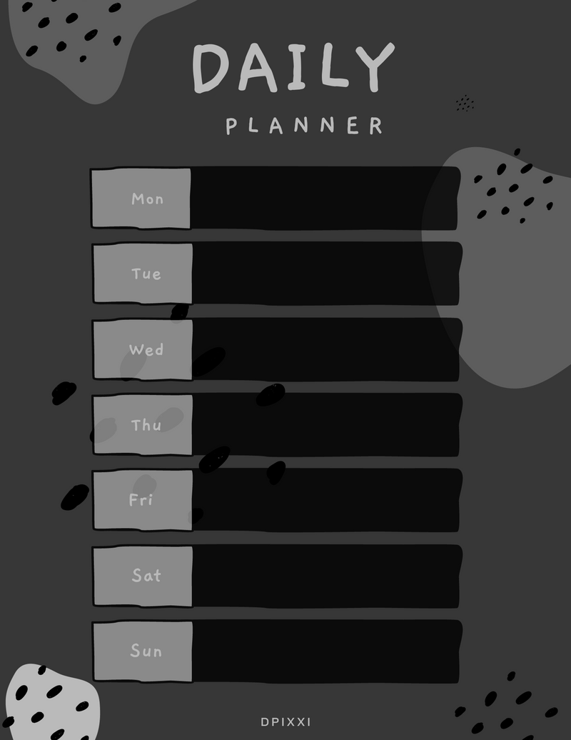 Simple Daily Planner | Monday to Sunday